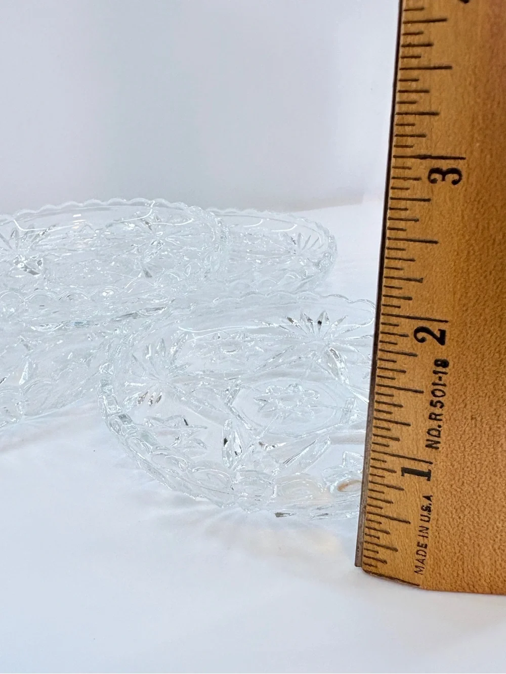 Etched Glass Drink Coasters Trinket Dishes - Set of 4